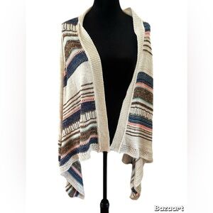 Eyeshadow Bohemian Cream Multicolor Striped Cardigan size XL